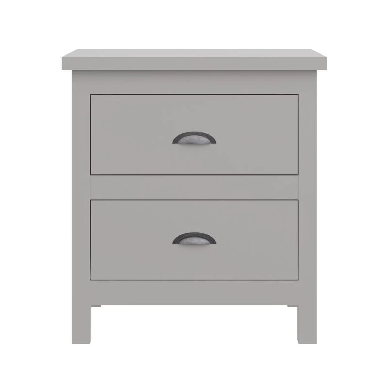 Versatile Gray 2-Drawers Nightstand, Bedside Table, End Table For Living Room Bedroom Assembled With Sturdy Solid Wood 6 Versatile Gray 2-Drawers Nightstand, Bedside Table, End Table For Living Room Bedroom Assembled With Sturdy Solid Wood - Image 4
