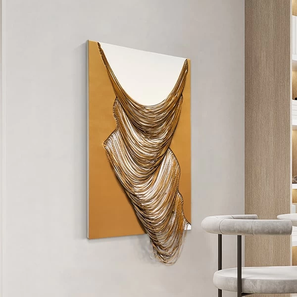 3D Modern Yellow & White Geometric Abstract Wood Wall Decor Art For Living Room Bedroom 6 3D Modern Yellow & White Geometric Abstract Wood Wall Decor Art For Living Room Bedroom - Image 4