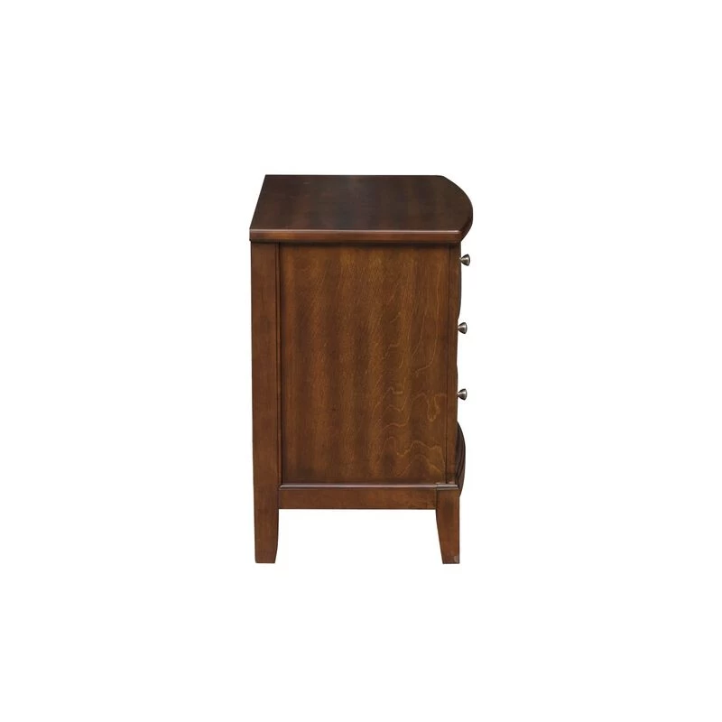 Dark Cherry Finish 1pc Nightstand Of 3x Drawers Satin Nickel Tone Knobs Transitional Style Bedroom Furniture