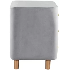 Bedroom Upholstered Nightstand With Three Drawers Gray -Bedroom Furniture Shop b9fa98eff4f84b578505535b2157ed0f