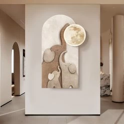 31.5" Arched LED 3D Acrylic Elephant Moon Wall Sculpture Art Decor Living Room Bedroom -Bedroom Furniture Shop bab157a199def6f0989f0d8fd1676fcd