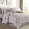 RT Designer's Collection 5 Piece Ophelia Petals Printed Complement To Any Bedroom Decor Comforter Set Queen Blush Blush
