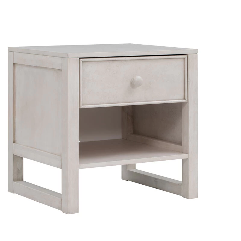 Wooden Nightstand With A Drawer And An Open Storage, End Table For Bedroom, Antique Gray White 5 Wooden Nightstand With A Drawer And An Open Storage, End Table For Bedroom, Antique Gray White - Image 3