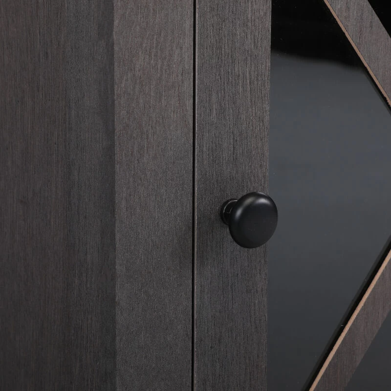 Set Of 2 Nightstand, Bedside Furniture With X-Shaped Door, Bedroom End Table, Deep Gray Dark Gray 5 Set Of 2 Nightstand, Bedside Furniture With X-Shaped Door, Bedroom End Table, Deep Gray Dark Gray - Image 3