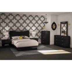 QuikFurn Modern 5-Drawer Bedroom Chest In Black Wood Finish Black -Bedroom Furniture Shop bf986f91d21446f6ab57292d8da59e45 1