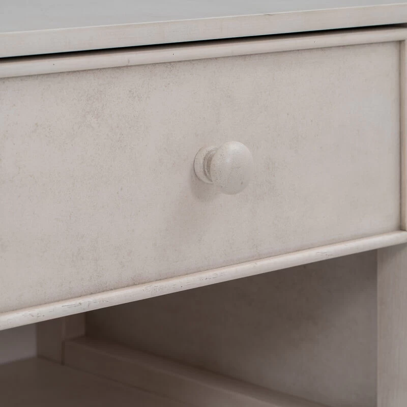 Wooden Nightstand With A Drawer And An Open Storage, End Table For Bedroom, Antique Gray White 9 Wooden Nightstand With A Drawer And An Open Storage, End Table For Bedroom, Antique Gray White - Image 7