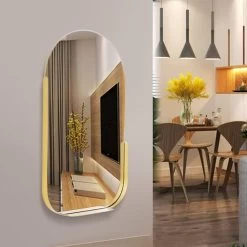 Extra 10% OFF 31.5" Modern Arch Gold Wall Mirror Decor With Storage Shelf Rack Living Room Bedroom 11 Extra 10% OFF 31.5" Modern Arch Gold Wall Mirror Decor With Storage Shelf Rack Living Room Bedroom -Bedroom Furniture Shop c4b467fd13e912ecd2354fb0bafe8dd3