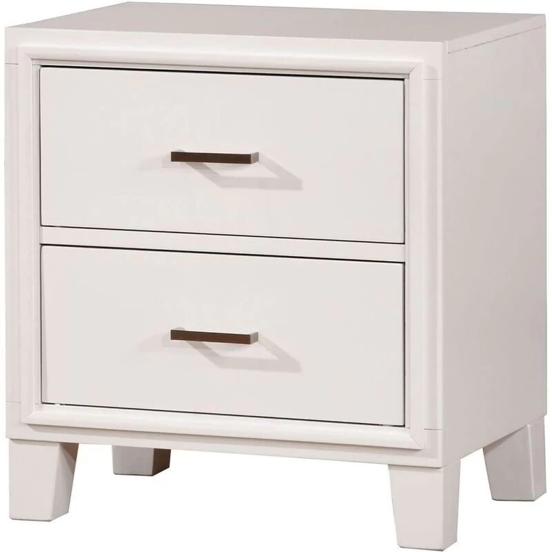 Simple Casual 1pc Nightstand White Color Solid Wood Bedroom Furniture Transitional Look Nightstand Nickel Bar Pull White 8 Simple Casual 1pc Nightstand White Color Solid Wood Bedroom Furniture Transitional Look Nightstand Nickel Bar Pull White - Image 6