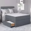 Grey Fabric Divan Set + Headboard + Spring Memory Foam Mattress 2 Grey Fabric Divan Set + Headboard + Spring Memory Foam Mattress -Bedroom Furniture Shop d311 2 1 600x600 1