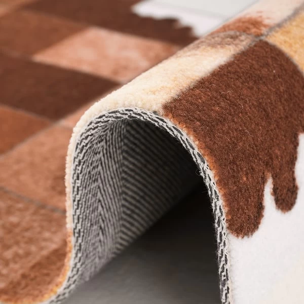 3' X 5' Modern Checkered Area Rug Geometric Decorative Carpet For Living Room Bedroom 6 3' X 5' Modern Checkered Area Rug Geometric Decorative Carpet For Living Room Bedroom - Image 4