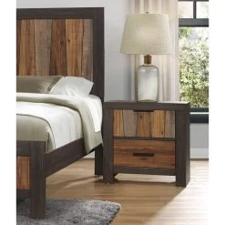 Unique Style Nightstand 1pc Multi-Tone Wire Brushed Finishes 2x Dovetail Drawers Distinct Style Bedroom Furniture Multicolor -Bedroom Furniture Shop d84a55c299cc492aa06a52a3e0257c4c