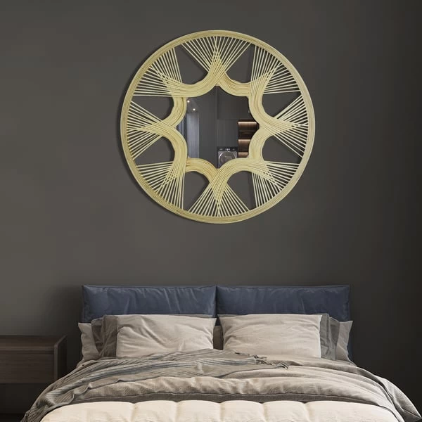 Extra 20% OFF 23.6" Boho Round Woven Rattan Wall Mirror Decor Art Living Room Bedroom 4 Extra 20% OFF 23.6" Boho Round Woven Rattan Wall Mirror Decor Art Living Room Bedroom - Image 2