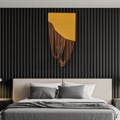 3D Modern Yellow Geometric Abstract Wood & PU Leather Wall Decor Art Living Room Bedroom -Bedroom Furniture Shop dae6c04f2d7cd68518da97ffaf400fd2
