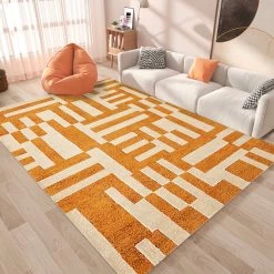 6' X 9' Modern Geometric Faux Cashmere Indoor Area Rug For Living Room & Bedroom -Bedroom Furniture Shop dc2c55ba1edad3e95106c1efb0bf4f2d