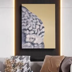 Art Deco Hand-painted Flower Oil Painting Stainless Steel Wall Decor Living Room Bedroom -Bedroom Furniture Shop dd12e42dca13808dddb99d83ee288753