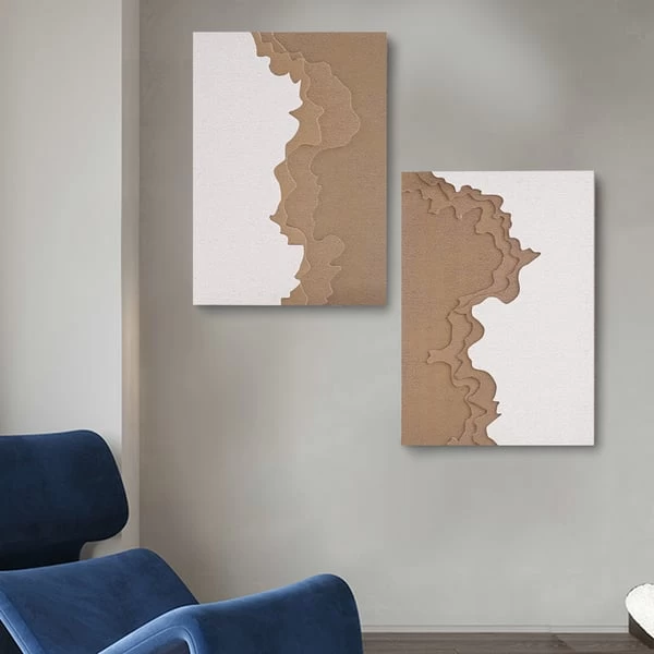 2 Pieces 27.6" Modern 3D Abstract Rectangle Wave Wall Decor Art Living Room Bedroom 8 2 Pieces 27.6" Modern 3D Abstract Rectangle Wave Wall Decor Art Living Room Bedroom - Image 6