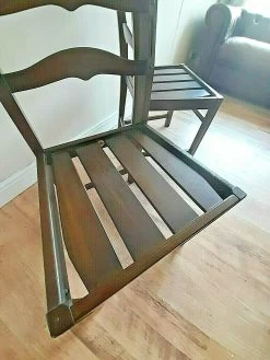 Delightful Pair Of Ercol 715 Solid Elm Ladder Back Dining / Bedroom Chairs -Bedroom Furniture Shop delightful pair of ercol 715 solid elm ladder back dining bedroom chairs sku94065115 0 5