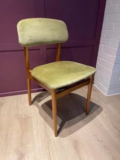 Unknown Dining Chair, Sage Green Chair, Kitchen Chairs, Dining Room Chairs, Bedroom Chair, Mid Century Chair, Original Vintage Fabric