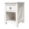 QuikFurn Farmhouse 1-Drawer Bedroom Nightstand With Open Shelf White -Bedroom Furniture Shop e06fa20757864a0bbe5db4b87d0e0a85
