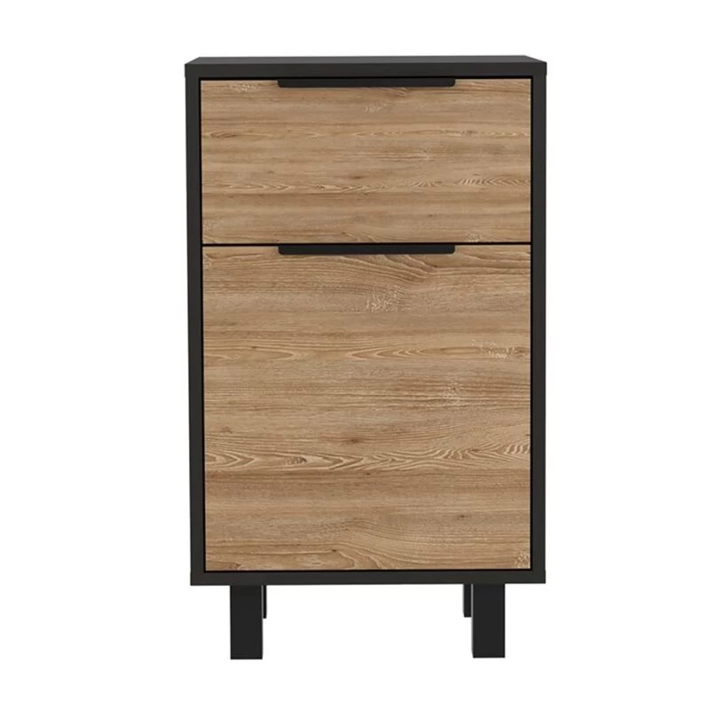 Homezia Stylish Black Wengue And Pine Bedroom Nightstand 3 Homezia Stylish Black Wengue And Pine Bedroom Nightstand