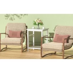 Nightstand, End Table, Bamboo Nightstand Bedside Table, Side Table For Bedroom Living Room Lounge, Space Saving, Easy To Assemble, NS-537 (1 Pack, White) -Bedroom Furniture Shop e5ca551798904204b06ed98ec7787ae9