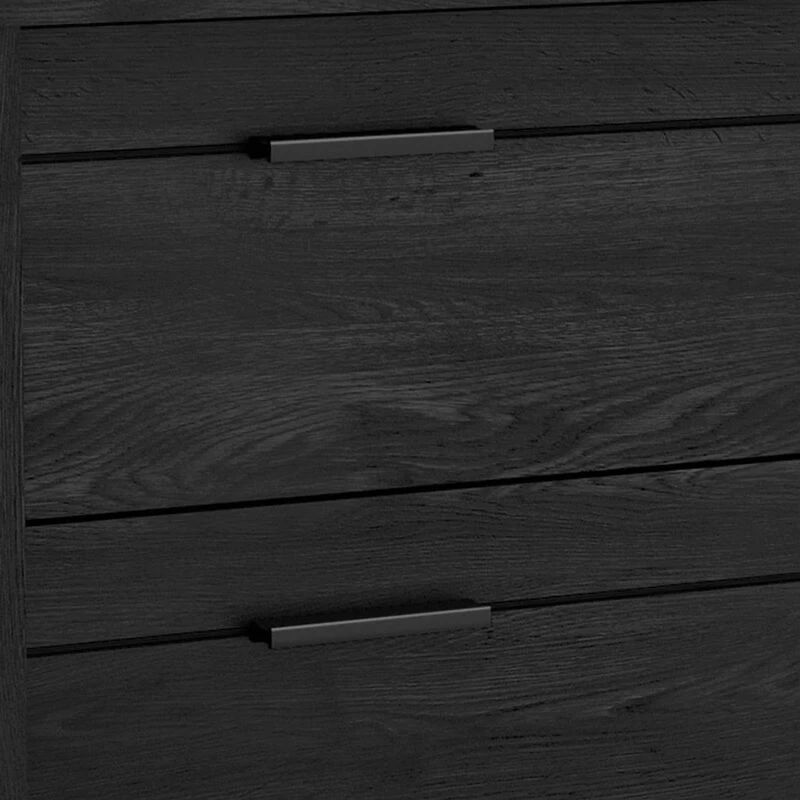 QuikFurn Modern Bedroom Nightstand In Grey Black Wood Finish Grey Black 4 QuikFurn Modern Bedroom Nightstand In Grey Black Wood Finish Grey Black - Image 2