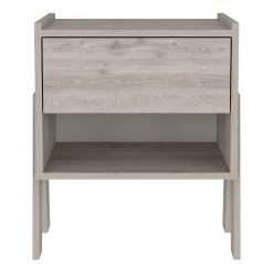 Homezia Sleek And Trendy Light Grey Bedroom Nightstand