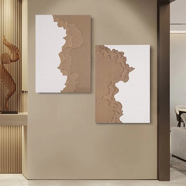 2 Pieces 27.6" Modern 3D Abstract Rectangle Wave Wall Decor Art Living Room Bedroom 6 2 Pieces 27.6" Modern 3D Abstract Rectangle Wave Wall Decor Art Living Room Bedroom - Image 4