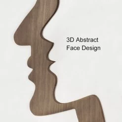 23.6" Abstract & Geometric Human Face Wall Decor Art Living Room Bedroom White & Walnut -Bedroom Furniture Shop ec3049a1798b685c259cb77ab713ff2c