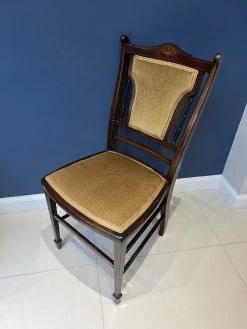 Edwardian Inlaid Mahogany Bedroom Or Hall Chair