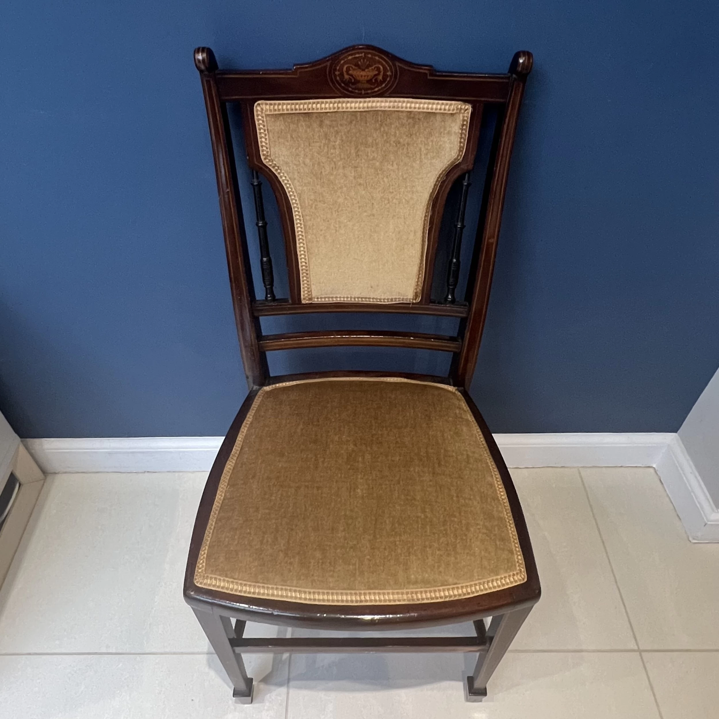 Edwardian Inlaid Mahogany Bedroom Or Hall Chair 10 Edwardian Inlaid Mahogany Bedroom Or Hall Chair - Image 8