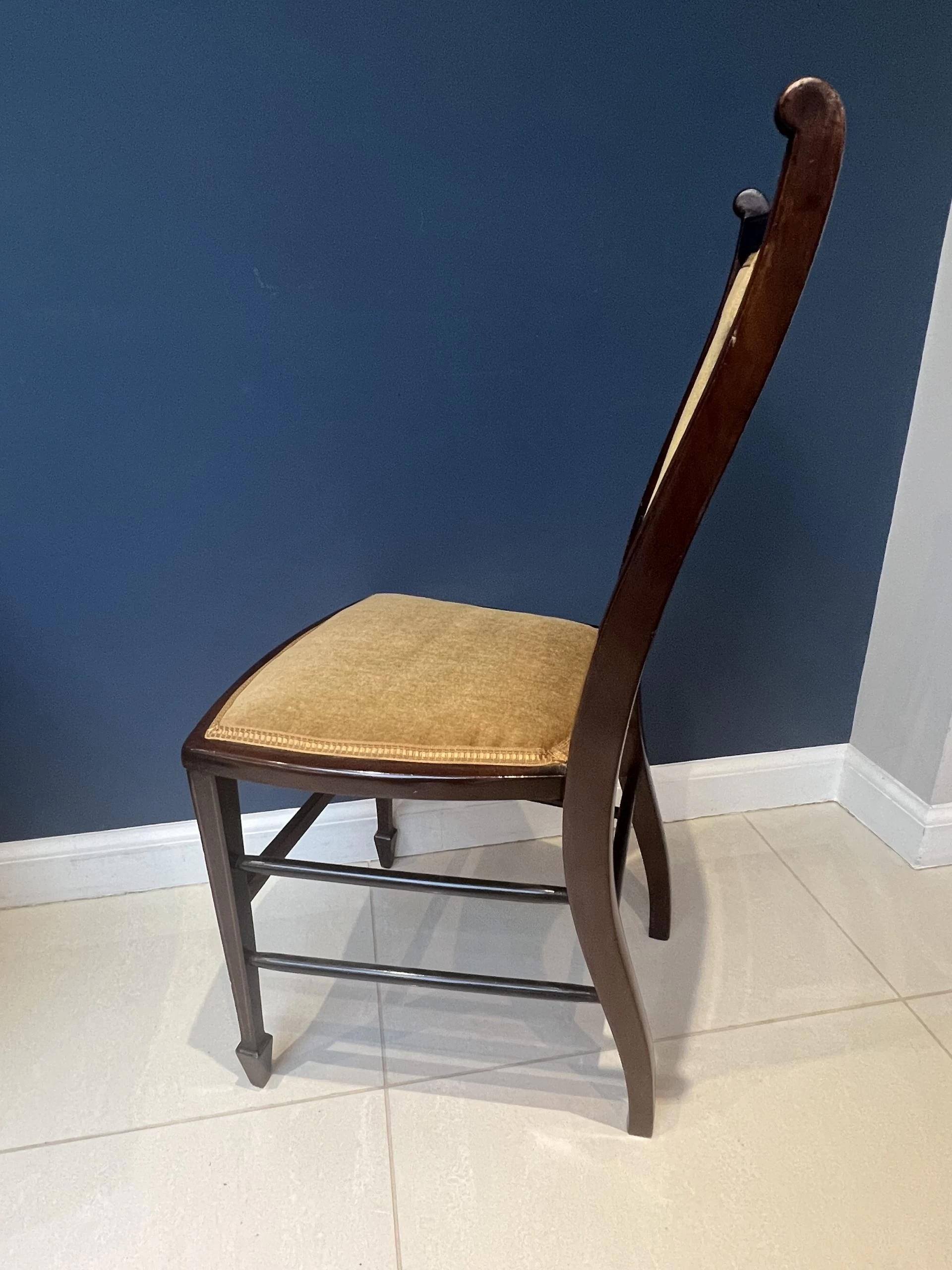 Edwardian Inlaid Mahogany Bedroom Or Hall Chair 12 Edwardian Inlaid Mahogany Bedroom Or Hall Chair - Image 10