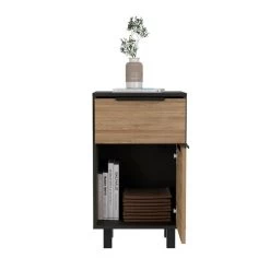 Homezia Stylish Black Wengue And Pine Bedroom Nightstand 10 Homezia Stylish Black Wengue And Pine Bedroom Nightstand -Bedroom Furniture Shop f02511becc4d49c8a981c57b94842eb3