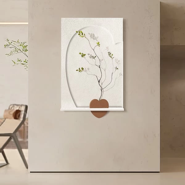 3D Abstract 27.6" Japandi Wall Art Sculpture Decor With Shelf & Vase Living Room Bedroom 6 3D Abstract 27.6" Japandi Wall Art Sculpture Decor With Shelf & Vase Living Room Bedroom - Image 4