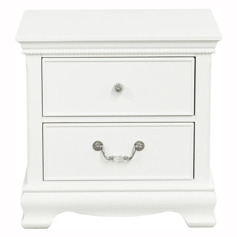 Classic Traditional Style 1pc Nightstand Wood White Finish Dovetail Drawers Bedside Table Bedroom Furniture White 7 Classic Traditional Style 1pc Nightstand Wood White Finish Dovetail Drawers Bedside Table Bedroom Furniture White - Image 5