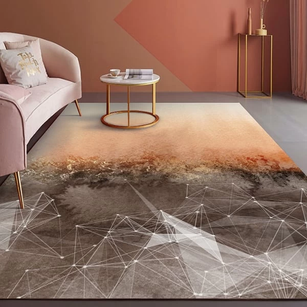 Unique Abstract Geometric Faux Cashmere Indoor Area Rug 6' X 9' Living Room Bedroom 5 Unique Abstract Geometric Faux Cashmere Indoor Area Rug 6' X 9' Living Room Bedroom - Image 3