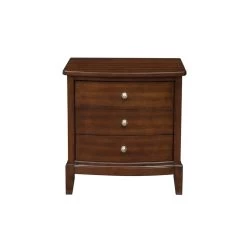 Dark Cherry Finish 1pc Nightstand Of 3x Drawers Satin Nickel Tone Knobs Transitional Style Bedroom Furniture -Bedroom Furniture Shop f42152f7a2a34eafb2b2fdb34011fae5