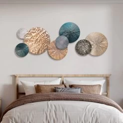 3D Art Deco Large Metal Round Textured Wall Decor For Living Room Bedroom -Bedroom Furniture Shop f5ebbc1a885f3c2ea6f7035bd06ea21a