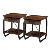 Side Table With Charging Station, Set Of 2 End Tables With USB Ports And Sockets For Living Room And Bedroom Rustic Brown -Bedroom Furniture Shop f89dc036d36645d69a287384e7a410de