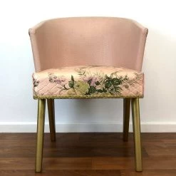 Fabulous Kitsch Mid Century Lloyd Loom Pink/Gold Floral Bedroom/Cocktail Chair 50's -Bedroom Furniture Shop fabulous kitsch mid century lloyd loom pink gold floral bedroom cocktail chair 50 s sku21855121 0 7