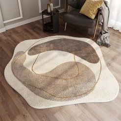 3' X 3' Modern Round Faux Cashmere Area Rug Living Room & Bedroom Decorative Carpet -Bedroom Furniture Shop fb9bc7738f952d98814b08edfd2ed126