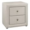 Monarch Specialties I 5605 Bedroom Accent, Nightstand, End, Side, Lamp, Storage Drawer, Bedroom, Upholstered, Linen Look, Beige, Transitional -Bedroom Furniture Shop fd82a9542cd44f60863424c260893cc1