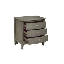 Bedroom Furniture 3 Drawers Nightstand Gray Finish Birch Veneer Nickel Hardware Bedside Table 12 Bedroom Furniture 3 Drawers Nightstand Gray Finish Birch Veneer Nickel Hardware Bedside Table -Bedroom Furniture Shop fe11e05d31fa4ff08a46d5f7515cd4d9