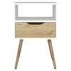 Homezia Modern White And Light Oak Bedroom Nightstand -Bedroom Furniture Shop fe519787d8c34c93baa8b28c623bebc3