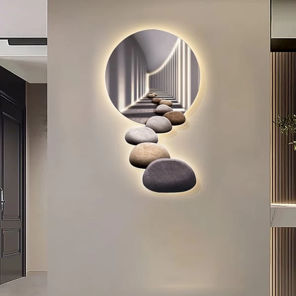 31.5" LED Acrylic Modern Abstract Stone Corridor Wall Art Decor Living Room Bedroom 4 31.5" LED Acrylic Modern Abstract Stone Corridor Wall Art Decor Living Room Bedroom - Image 2