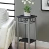 Accent Table / Side / End / Plant Stand / Square / Living Room / Bedroom / Metal / Laminate / Black / Grey / Transitional - Monarch Specialties I 3094 -Bedroom Furniture Shop httpssep.yimg .comaytotallyfurnitureblack silver metal plant stand monarch specialty i 3094 16