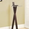 Valet Stand / Organizer / Suit Rack / Bedroom / Wood / Metal / Brown / Chrome / Contemporary / Modern - Monarch Specialties I 2024 -Bedroom Furniture Shop httpssep.yimg .comaytotallyfurniturecappuccino chrome metal bedroom valet monarch specialty i 2024 16