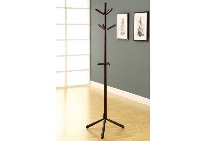 Coat Rack / Hall Tree / Free Standing / 9 Hooks / Entryway / 69"H / Bedroom / Wood / Brown / Contemporary / Modern - Monarch Specialties I 2004 3 Coat Rack / Hall Tree / Free Standing / 9 Hooks / Entryway / 69"H / Bedroom / Wood / Brown / Contemporary / Modern - Monarch Specialties I 2004