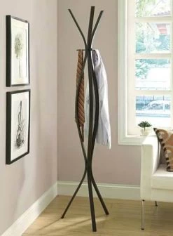 Coat Rack / Hall Tree / Free Standing / 3 Hooks / Entryway / 72"H / Bedroom / Metal / Brown / Contemporary / Modern - Monarch Specialties I 2016