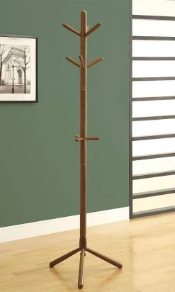 Coat Rack / Hall Tree / Free Standing / 9 Hooks / Entryway / 69"H / Bedroom / Wood / Brown / Contemporary / Modern - Monarch Specialties I 2003